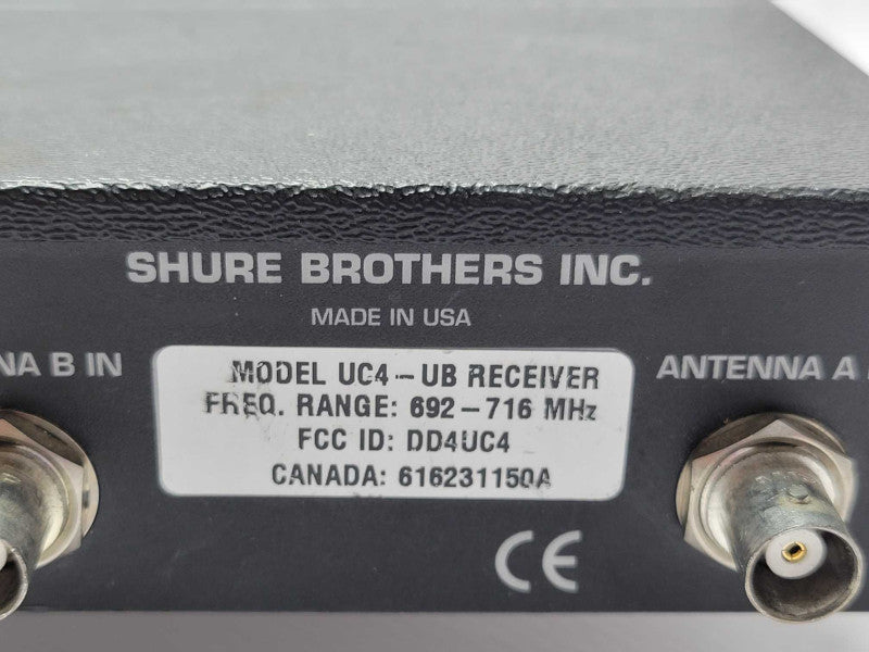 SHURE Brothers UC4-UB 692-716MHz Receiver, READ _