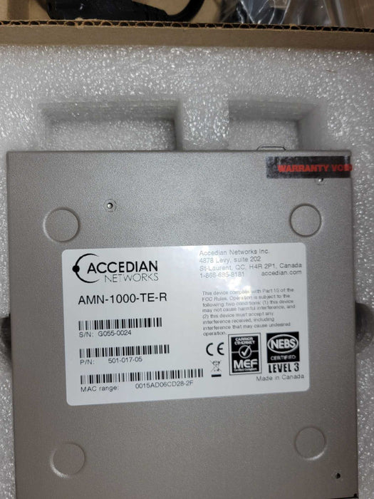 ACCEDIAN NETWORKS 501-017-05 AMN-1000-TE-R METRONID ENHANCED MULTI-FLOW SEE _