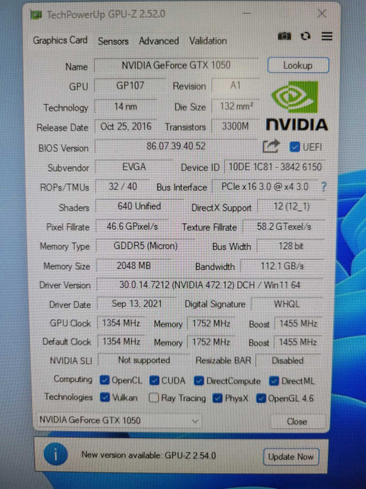 EVGA NVIDIA GTX 1050 2GB PCIE Q