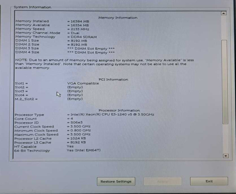 Dell Precision T3620 1x Xeon E3-1240 v5 @ 3.50GHz 16GB DDR4 Quadro K420 GPU )