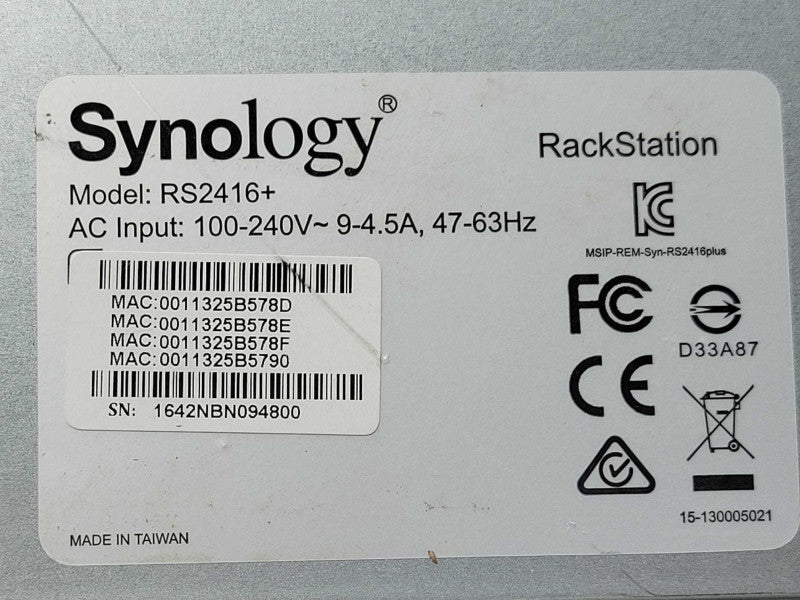 Synology RS2416+ RackStation 12-Bay NAS, 12x 3.5\\" Hdd Bays, READ _