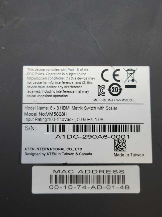 ATEN CORP 8 x 8 HDMI Matrix Switch with Videowall & Scaler (VM5808H)
