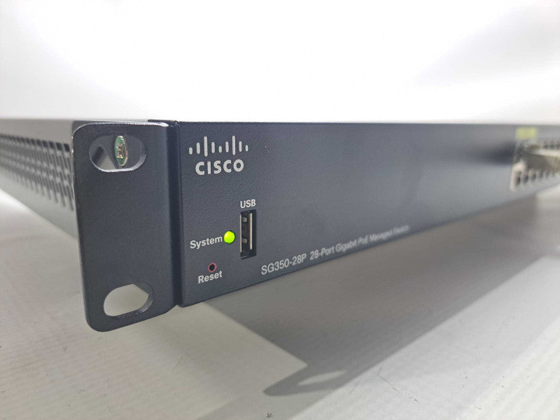 Cisco SG350-28P-K9 28-Port Gigabit 24x PoE 2x Combo 2x SFP Managed Switch )