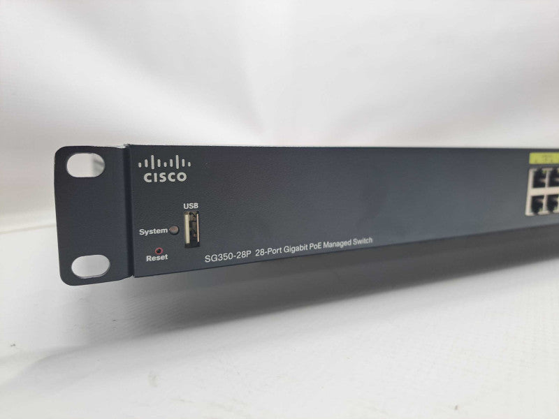 Cisco SG350-28P-K9 28-Port Gigabit 24x PoE 2x Combo 2x SFP Managed Switch )