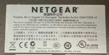 Netgear ProSafe GSM7352S V2 Gigabit 48 port network switch Q#