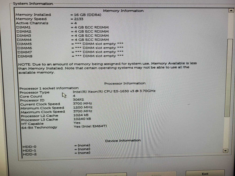Dell Precision T5810 Xeon E5-1630 v3 3.7GHz 16GB DDR4 2x HDD Trays K2200 GPU $