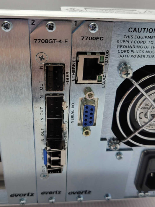 Evertz 7800FR 15-Slot MultiFrame w/ 4x Cards  And 2x PSU, READ _