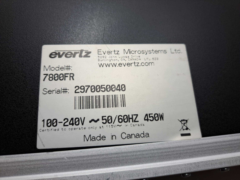 Evertz 7800FR 15-Slot MultiFrame With 4x Modules & 2x PSU *Read Module Info* )