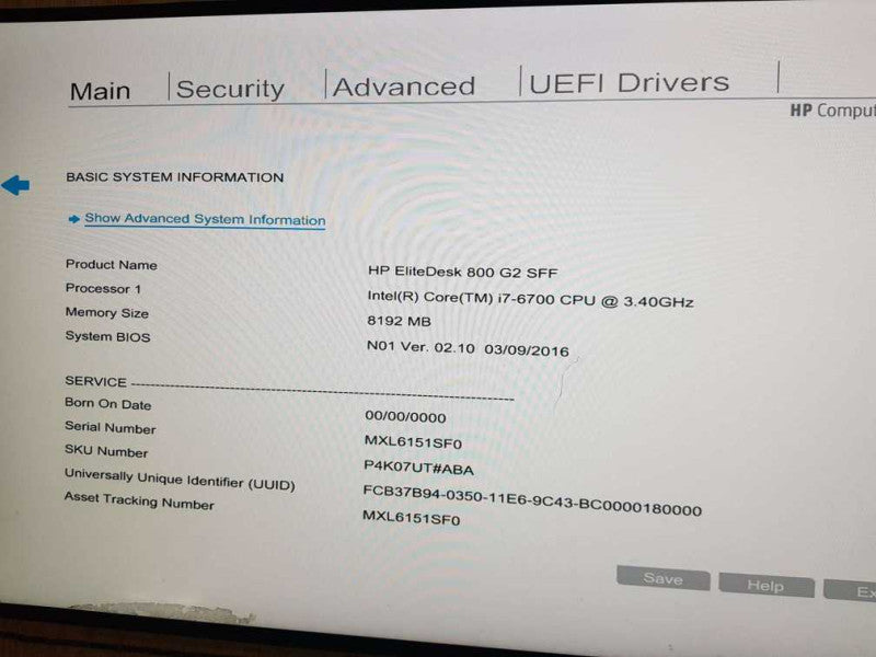 HP EliteDesk 800 G2 SFF i7-6700 CPU @ 3.40GHz 8GB  Ram Q