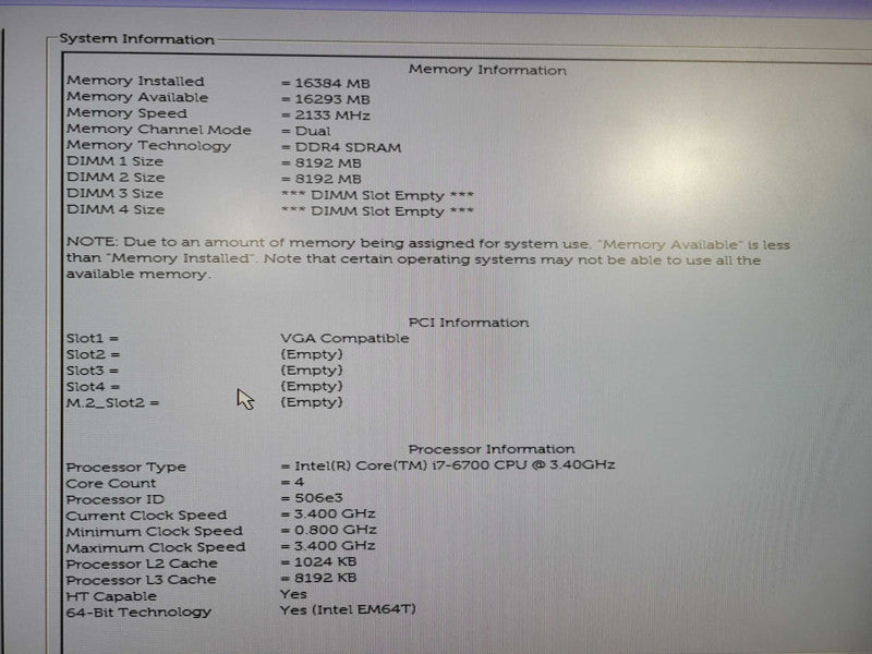 Dell Precision Tower 3620, i7-6700 3.4GHz 16GB DDR4 No HDD !