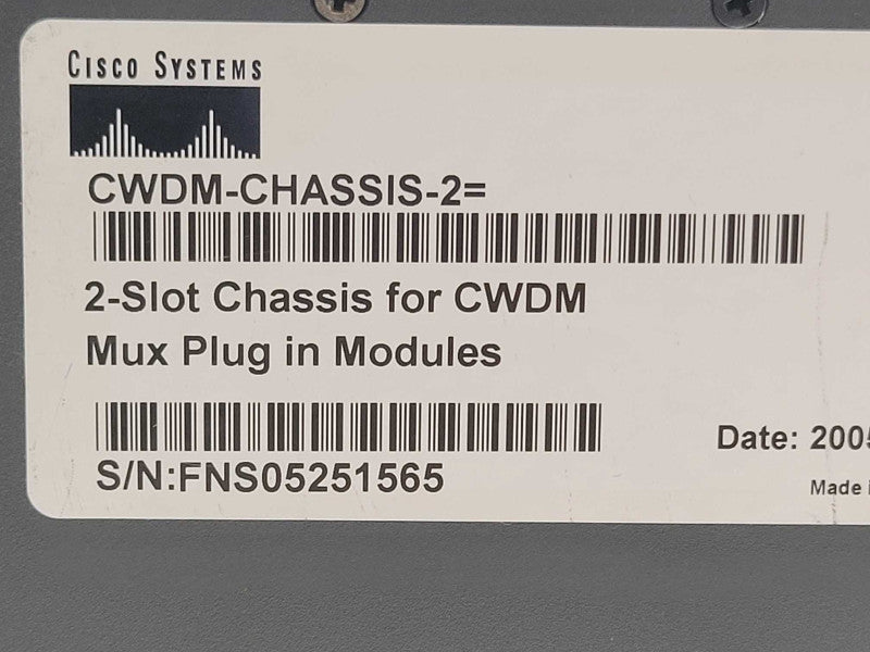 Cisco CWDM-CHASSIS-2 2-Slot Chassis for CWDM with 1x CWDM-OADM1-1510 _