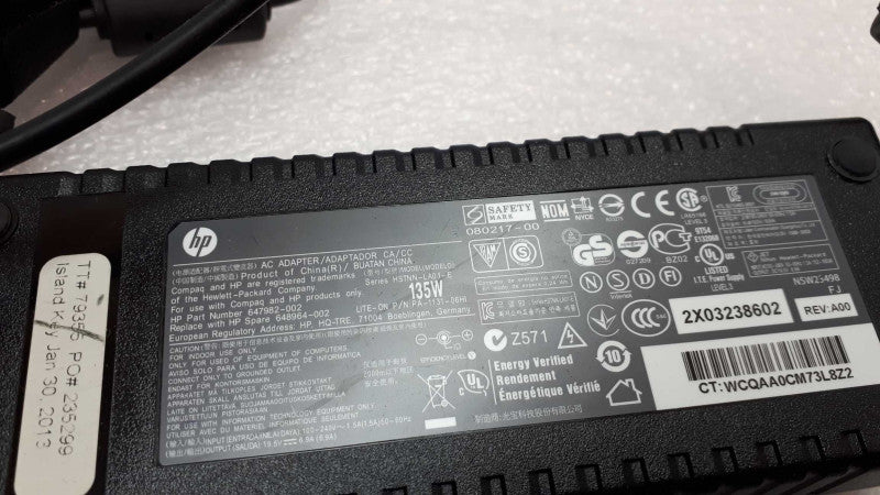 Genuine Original HP 135W 19.5V 6.9A Round FAT Tip Power adaptor Q&
