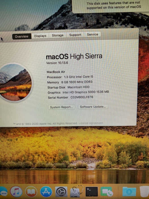Apple MacBook Air 13\\" Mid-2013 Intel Core i5-4250U @1.30GHz 8GB RAM 256GB SSD