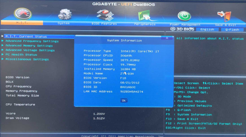 Intel Core i7-3770K | Gigabyte GA-Z77-D3H | 16GB RAM | mSATA|  I/O PLATE