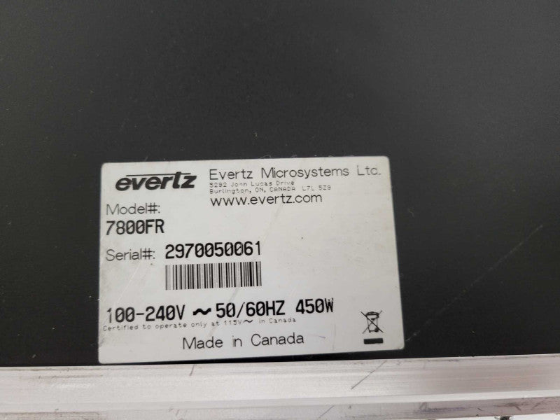 Evertz 7800FR 15-Slot MultiFrame With 4x Modules & 2x PSU *Read Module Info !