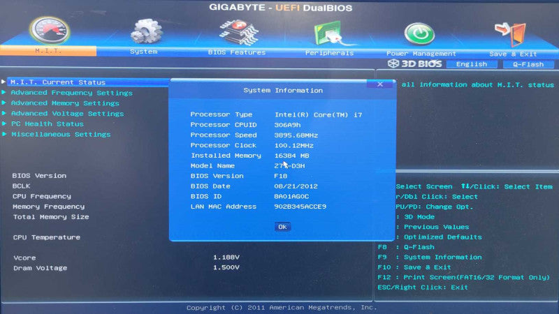 Intel Core i7-3770K | Gigabyte GA-Z77-D3H | 16GB RAM | mSATA|  I/O PLATE