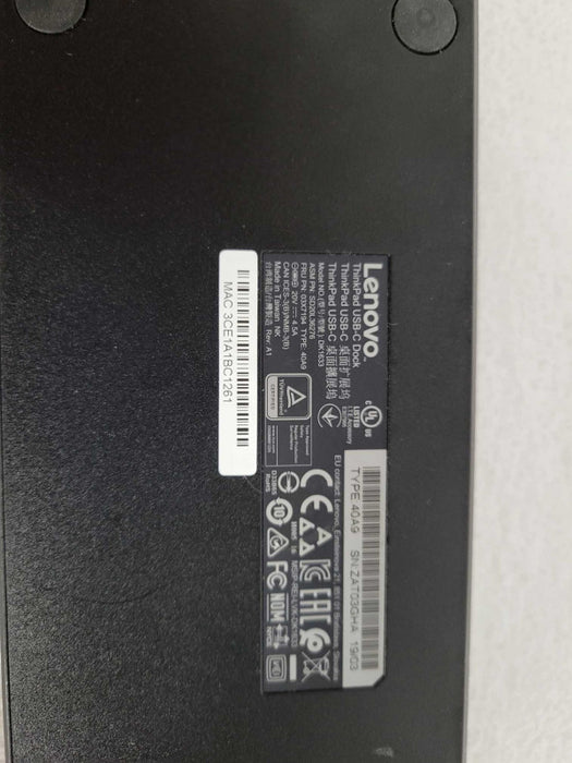 Lenovo ThinkPad USB-C Thunderbolt Dock Docking Station 40A9 DK1633 Q!