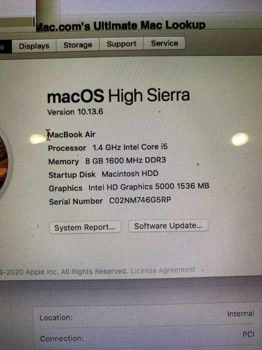 Apple MacBook Air Early-2014 Core i5-4260U @1.4GHz 8GB RAM 256GB SSD
