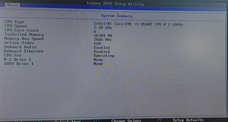 Lenovo ThinkCentre M920q USFF i5-8500T @ 2.10GHz 16GB DDR4 + 65W Adapter )