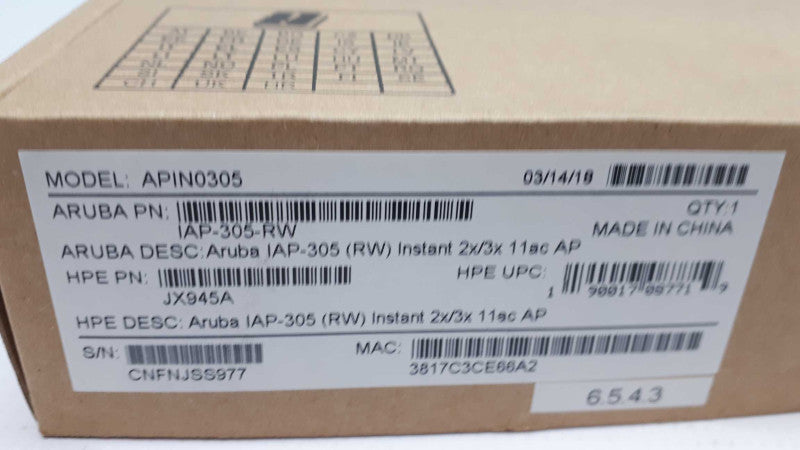 Aruba APIN0305 Dual 802.11ac Indoor Wireless Access Point New Q&