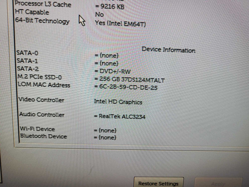 Dell OptiPlex 3060 SFF i5-8500 @ 3.00GHz 8GB DDR4 256GB M.2 $