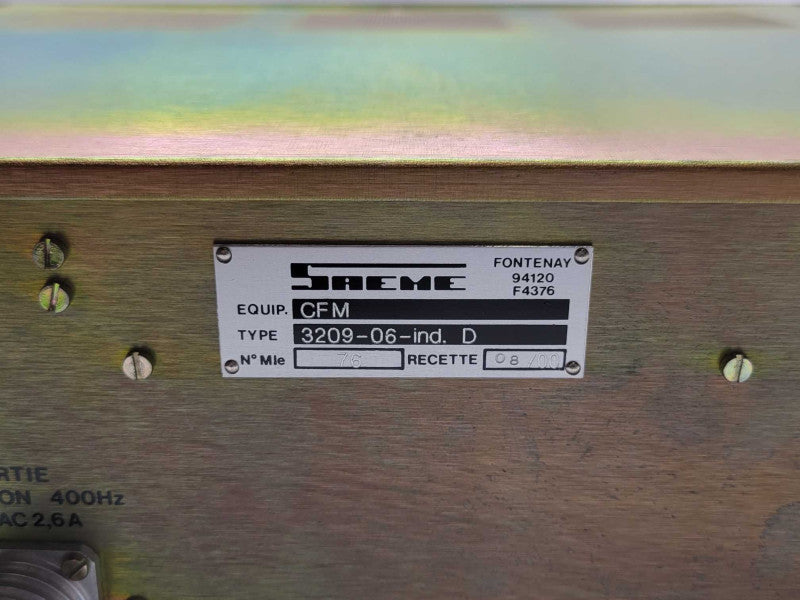 SAEME frequency changer type 3209 Fontenay 94120 F4376, READ _