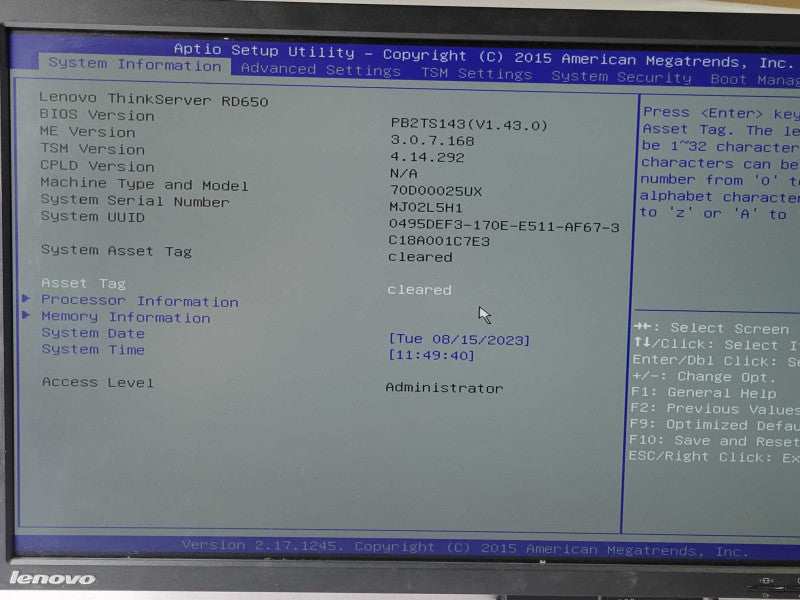 Lenovo TS RD650, 1x Xeon E5-2630v3 2.4GHz, 64GB DDR4, 2x PSU, LSI MR SAS 9286 _