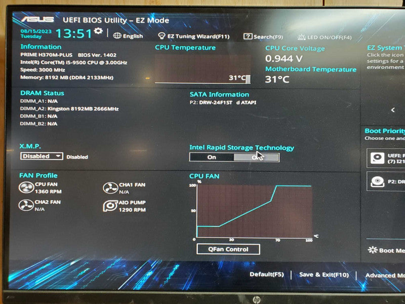 Custom PC - Intel i5-9500 @ 3.00 GHZ 8GB DDR4 3250W PSU