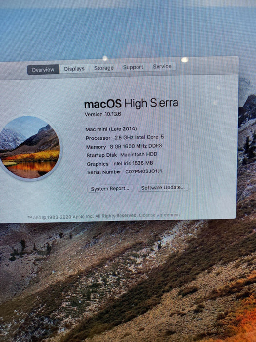 Apple Mac mini Late 2014 Intel Core i5-4278U 8GB RAM 256GB SSD (PCI Express)