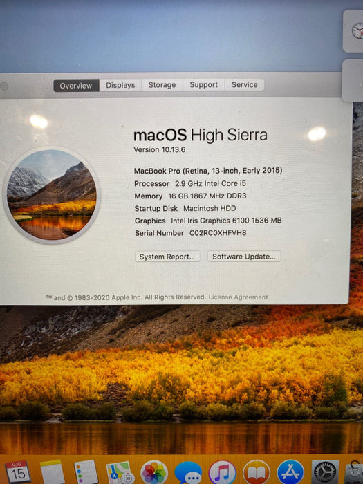 Apple MacBook Pro Retina 13\\" Early 2015 Core i5-5287U 16GBRAM 256GB SSD READ!