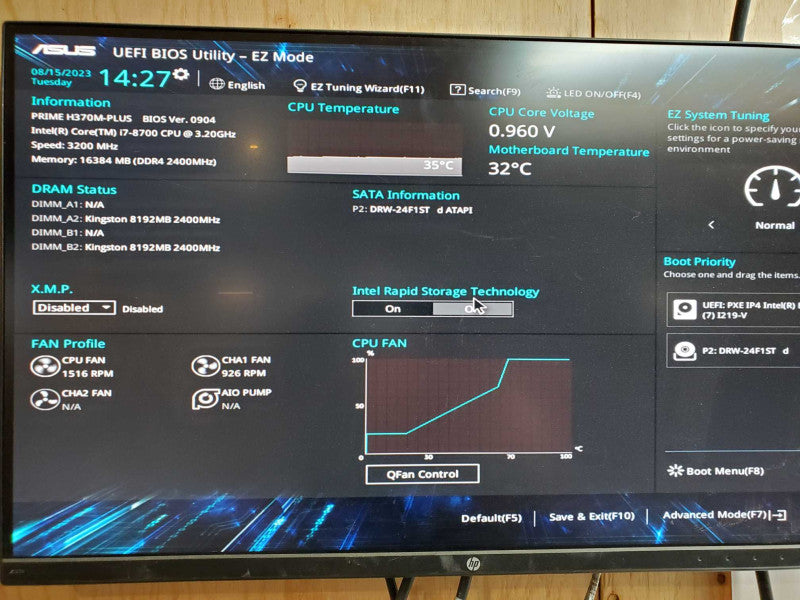 Custom PC - Intel i7-8700 @ 3.20 GHZ 16GB DDR4 GT1030 2GB, 350W PSU