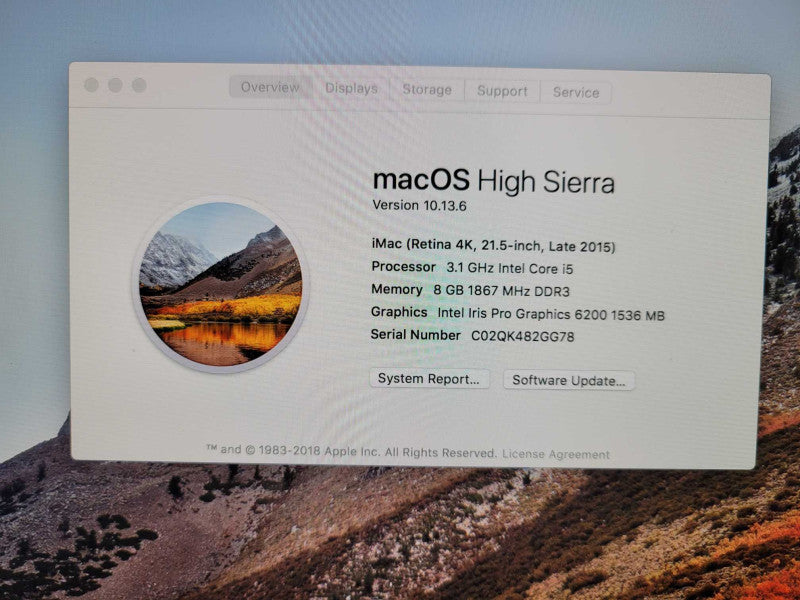 Apple iMac 21.5-Inch Retina 4K 2015 i5-5675R Intel Iris 6200 16GB RAM 1TB !