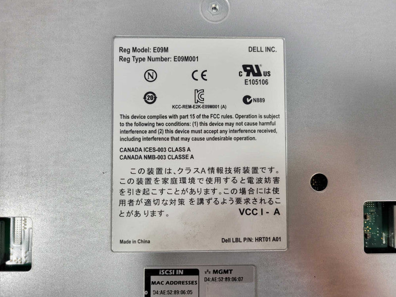 Dell EqualLogic Type 12 E09M001 E09M PS4100 Control Module Q$