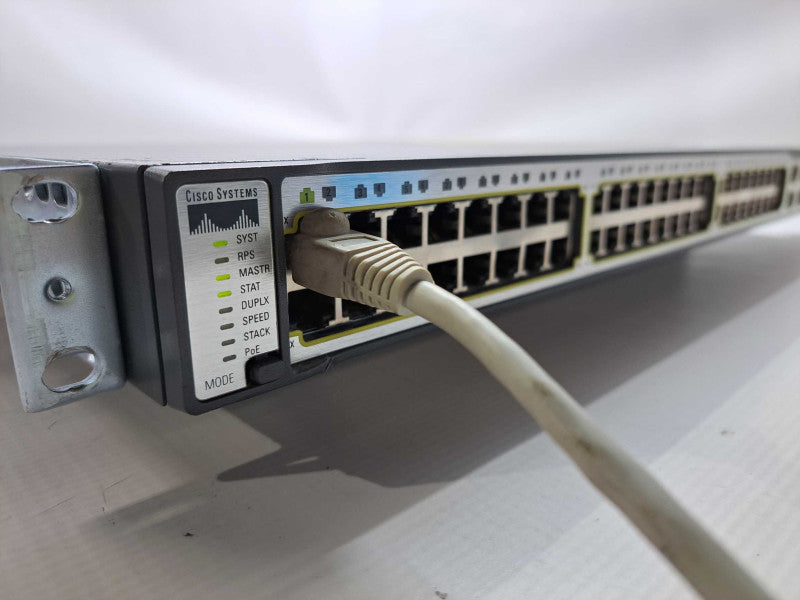 Cisco WS-C3750-48PS-S 48 Port 10/100 PoE Network Switch  )
