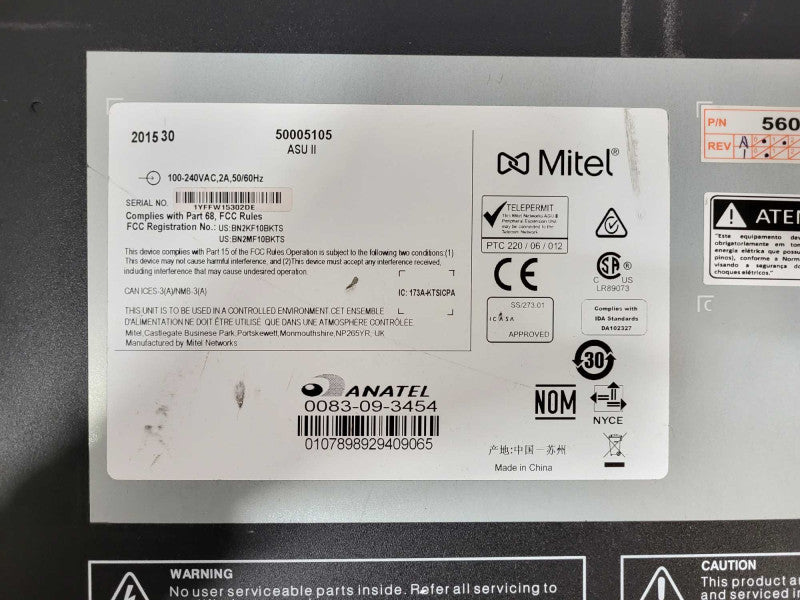 Mitel ASU II Analog Services Unit 50005105 READ $