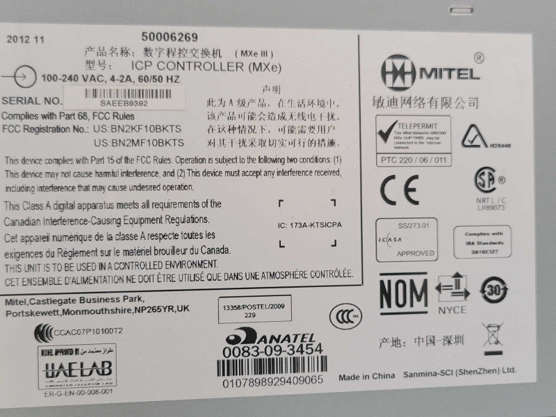 Mitel 3300 MXe III ICP Controller 50006269 _