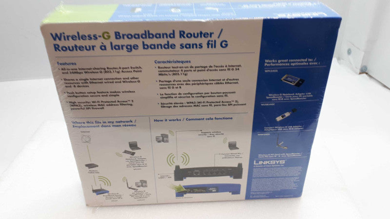 Brand New Linksys WRT54G 54 Mbps 4-Port 10/100 Wireless G Router &
