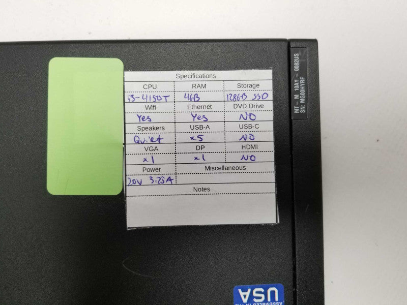Lenovo USFF i3-4150T 4GB DDR3 128GB SSD.