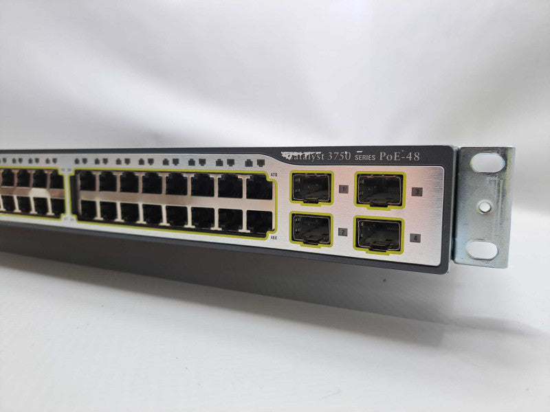 Cisco WS-C3750-48PS-S 48 Port 10/100 PoE Managed Network Switch Q)