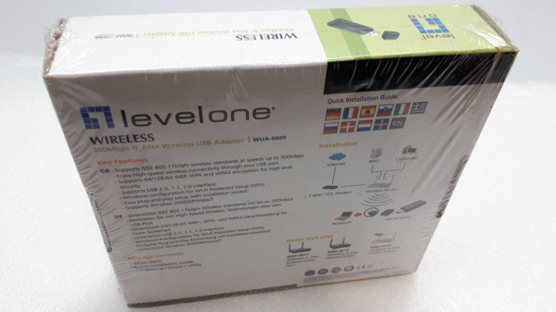 Level One WUA-0605 Wireless USB Adapter- New (sealed) &