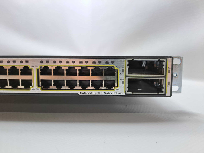 Cisco WS-C3750E-48PD-SF 48 Port PoE Gigabit 1U Managed Switch With Ears 1150W Q)