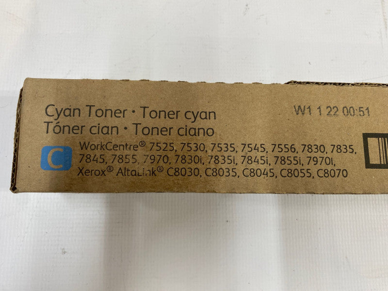 Xerox Genuine 6R01512 Cyan Toner Cartridge, WorkCentre 7525 7530 7535 NEW