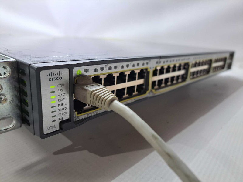 Cisco WS-C3750E-48PD-SF 48 Port PoE Gigabit 1U Managed Switch *READ* )