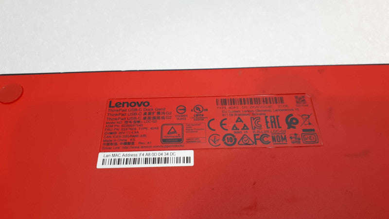 Lenovo ThinkPad 40AS0090US USB-C Gen 2 LDC-G2 Docking Station with adapter &