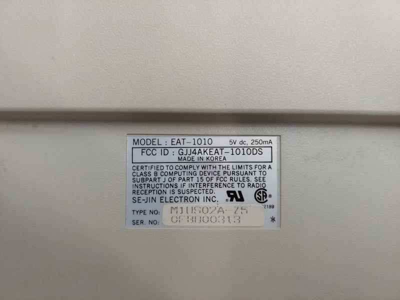 Vintage Se-Jin Electronics Keyboard Model: EAT - 1010 Made in Korea