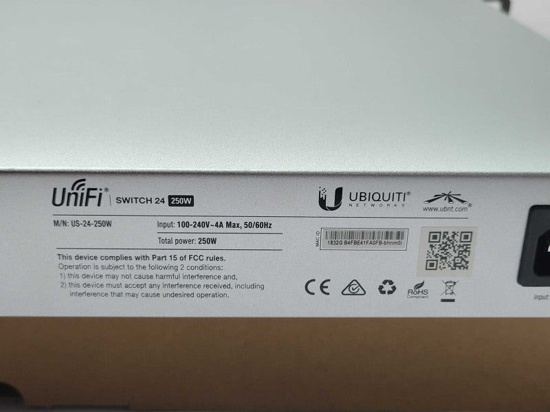 Ubiquiti UniFi US-24-250W 24-Port Managed Gigabit PoE+ Switch READ _