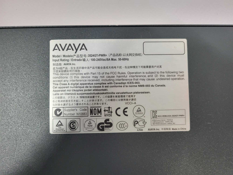 Avaya 3524GT-PWR+ 24-Port ERS Gigabit Ethernet Network Switch $