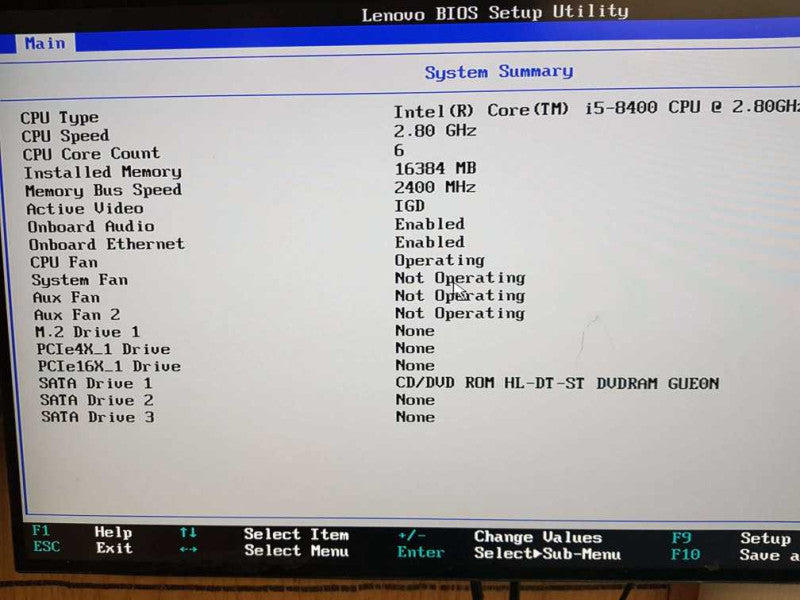 Lenovo ThinkCentre M720s SFF Core i5- 8400 CPU @ 2.80GHz 16GB DDR4 Ram