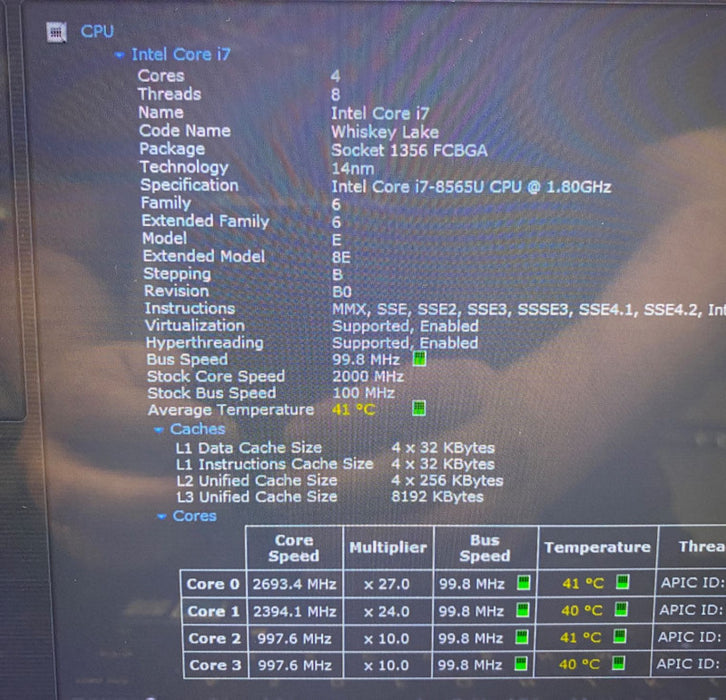 ASUS ZenBook UX433F Laptop i7-8565U 16GB RAM 256GB SSD No power adapter/READ! Q
