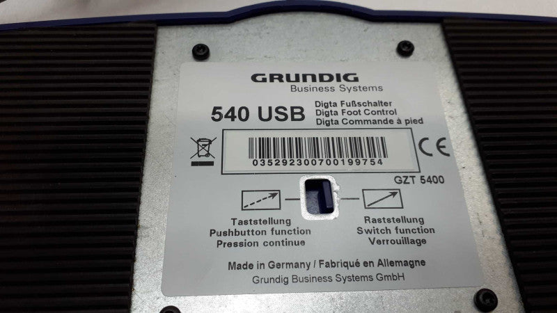 Grundig 540 USB Foot Control Transcription &